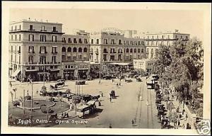 egypt, CAIRO, Opera Square, Tram, Theatre (1930s) RPPC