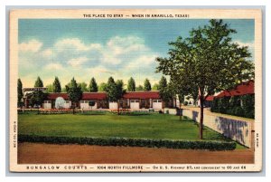 1936 Postcard Bungalow Courts Amarillo Texas Highway 87 pc2036