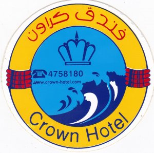 Saudi Arabia Riyadh Crown Hotel Hotel Vintage Luggage Label sk2985