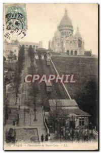 Old Postcard Paris Sacre Coeur Funicular