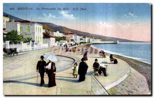 Old Postcard Menton Promenade du Midi