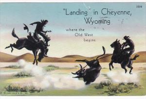 Wyoming Landing In Cheyenne Bull Roping 1957