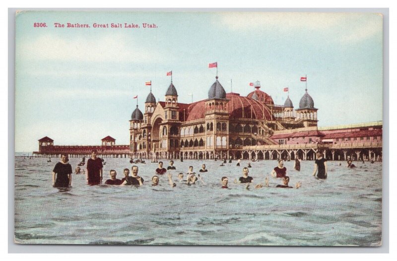 Postcard The Bathers Great Salt Lake Utah