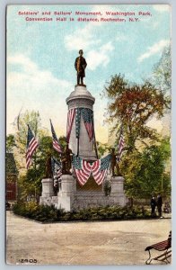 Soldiers' and Sailors' Monument, Washington Park, Rochester NY, 1910 Postcard