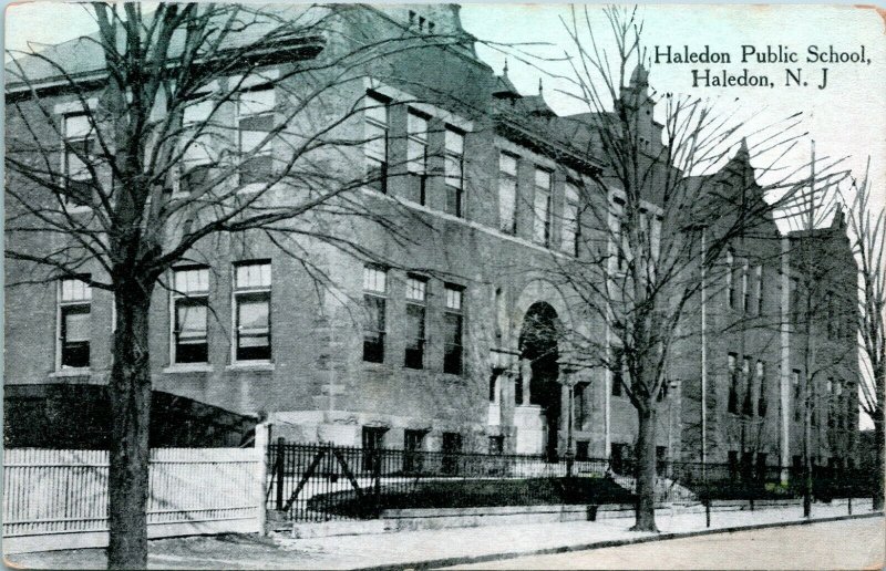 Vtg Postcard 1940s - Haledon Public School - Haledon New Jersey NJ Unused 