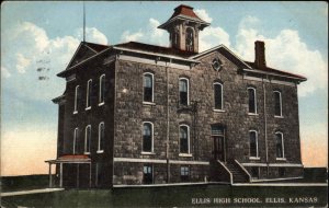 Ellis Kans KS High School c1910 Vintage Postcard