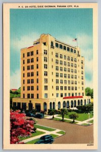 Postcard Hotel Dixie Sherman Panama City Florida FL Linen