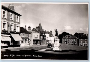 Westerham Kent England Postcard Wolfe's Statue of the Green c1950's RPPC Photo