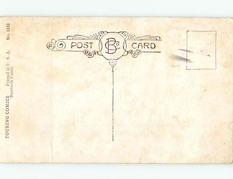 Bent Bamforth comic BROKEN DOWN CAR BEING TOWED BY MULES HJ1931