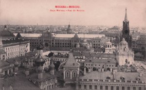 Moscow Panorama Town Hall Church Antique Aerial Postcard