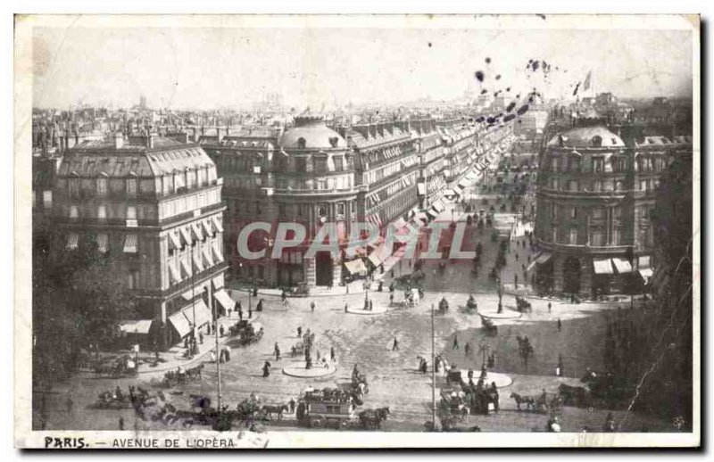 Paris Old Postcard Avenue of & # 39opera