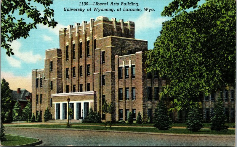 Vtg University of Wyoming Liberal Arts Building Laramie Wyoming WY Postcard