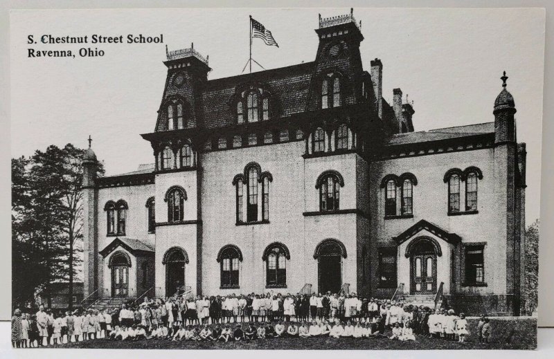 Ravenna Ohio, S. Chestnut School Portage County Historical Society Postcard E17