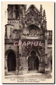 Yonne - st pere under vezelay - L & # 39Eglise Ensemble Porttail Principal - ...