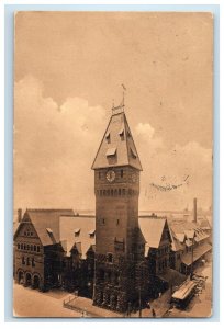 1910 Clock Tower, Michigan Central Depot Detroit Michigan MI Postcard
