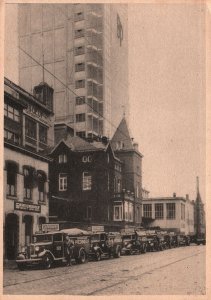 CONTINENTAL SIZE POSTCARD BELGIUM JUPILLE RUE DE VISE TRAM LINES CAR STREET CITY