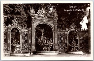 Nancy Fontaine De Neptune France ~ Sculpture Real Photo RPPC Postcard