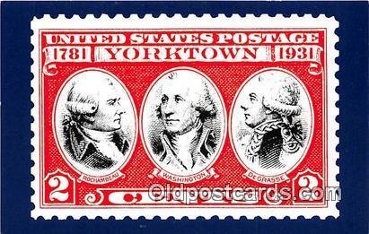 Rochambeau, Washington, Degrasse Yorktown Stamp Unused 