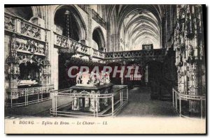 Old Postcard Bourg Brou Church Choir