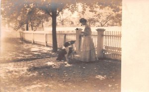 Girl Feeding Dogs Unused 