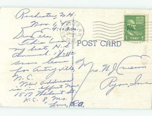 Linen POSTCARD FROM Rochester New Hampshire NH HM9912