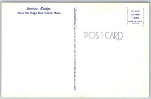 Cape Cod Canal Massachusetts 1950s Postcard Bourne Bridge