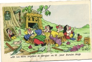 PC DISNEY, SNOW WHITE AND THE SEVEN DWARFS, Vintage Postcard (b35794)