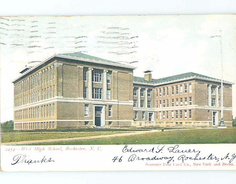 Pre-1907 WEST HIGH SCHOOL Rochester New York NY A1863