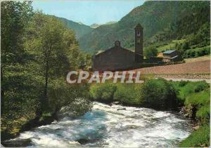  Modern Postcard Valld d' Andorra Cortinada seen Partial and Roman Church