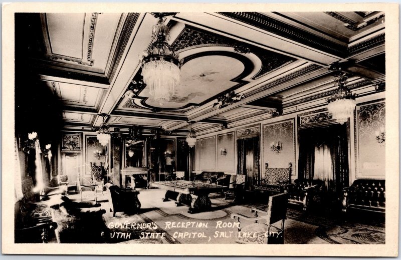 VINTAGE POSTCARD GOVERNOR'S RECEPTION ROOM AT STATE CAPITOL SALT LAKE CITY UTAH