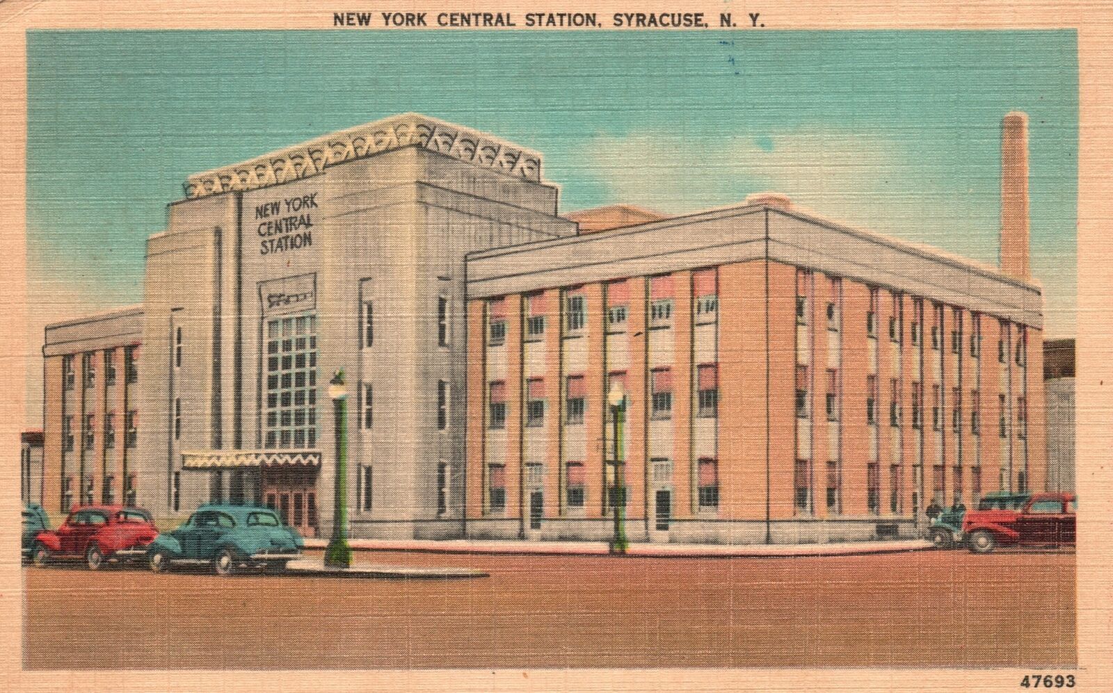Vintage Postcard New York Central Railroad Station Syracuse New York Wm