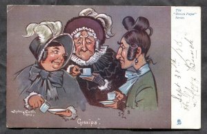 dc387 - Artist Signed SYDNEY CARTER c1908 GOSSIPS. Tuck