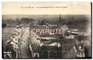 Old Postcard Loudeac panoramic view towards the road of Rennes