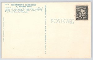 State View~Sightseeing Carriages St Augustine Florida~Vintage Postcard