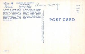 CHAMPIGNY, PQ Canada  L'AUBERGE DES 4-CHEMINS MOTEL  Roadside  c1950's Postcard