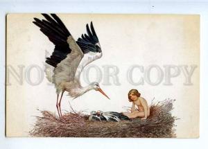 223786 RUSSIA SOLOMKO will bless house Lapin #1295 Stork & boy