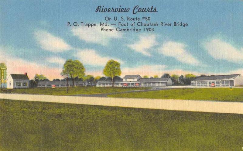 Trappe Maryland Riverview Courts Vintage Postcard JB626107