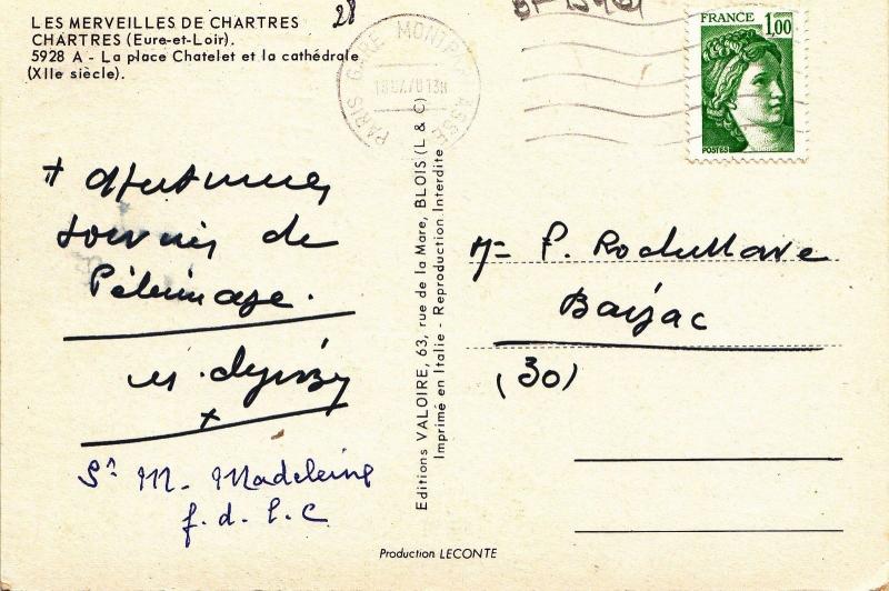 BF15461 chartres e et l la place chatelet   france  front/back image