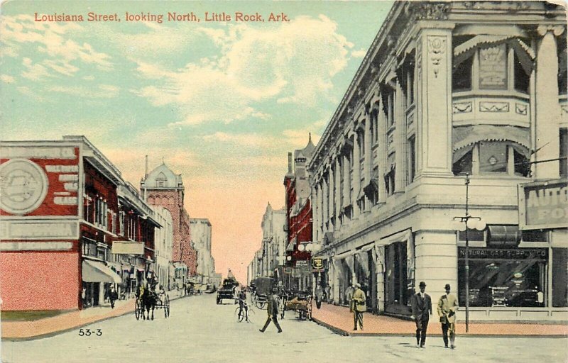 Postcard C-1910 Arkansas Little Rock Louisiana Street looking North AR24-1604