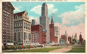 Vintage Postcard 1932 Michigan Boulevard Looking North Chicago Illinois Gerson