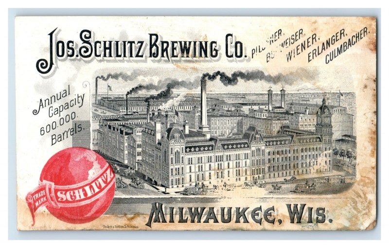 1880's Schlitz Milwaukee Beer Shakespeare Hamlet To Be Or Not To Trade Card P90