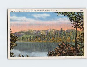 Postcard Lonesome Lake And Franconia Range White Mountains New Hampshire USA