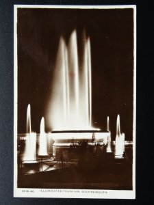 Dorset BOURNEMOUTH Illuminated Fountain c1931 RP Postcard C. Richter