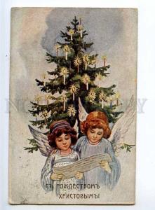 236235 RUSSIA Christmas ANGELS 1916 year RPPC TVER RIGA