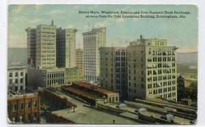 Panorama Downtown Birmingham Alabama 1918 postcard