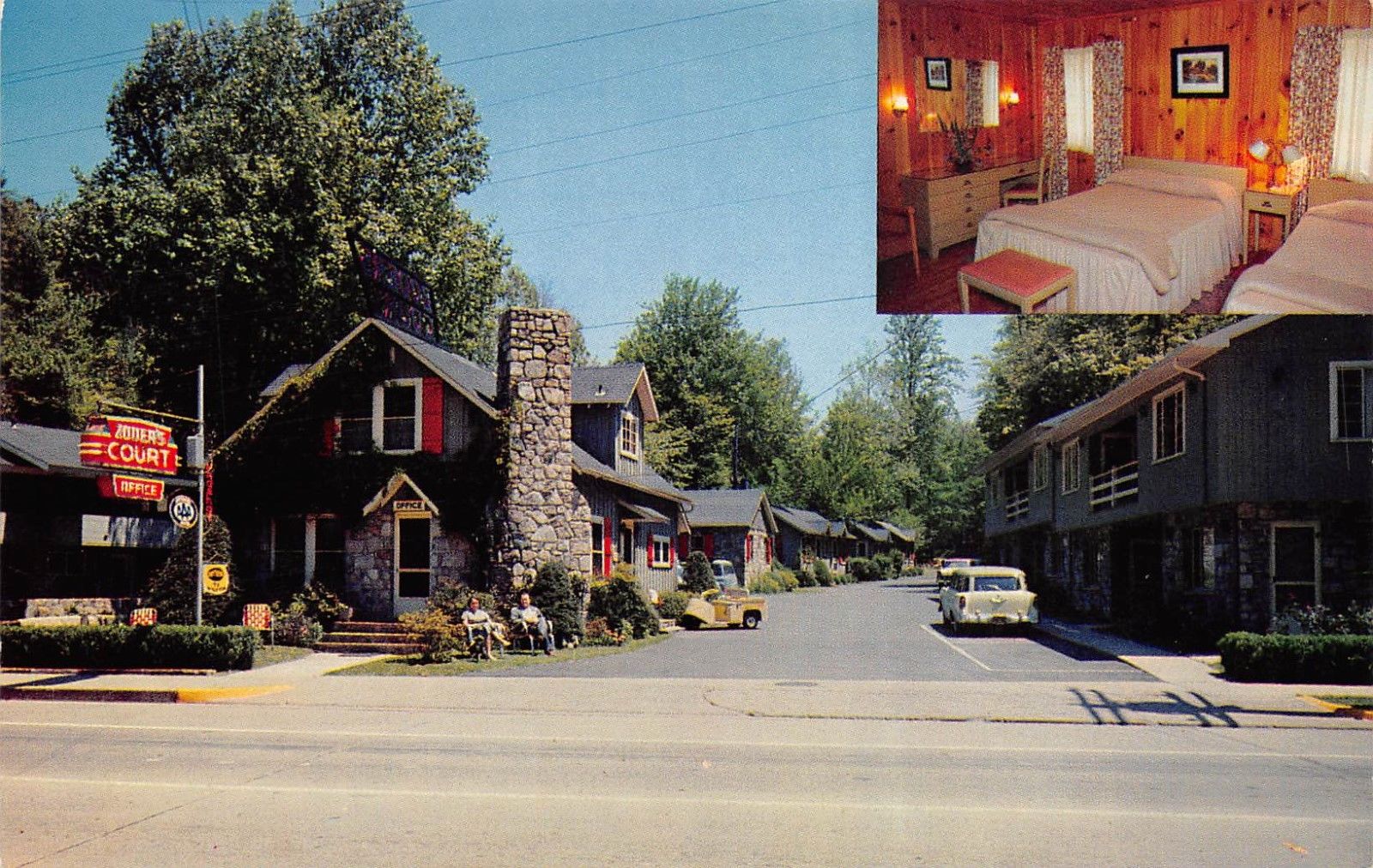 Gatlinburg Tennessee 1960s Postcard Zoder's Court Motel / HipPostcard