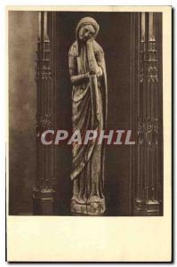 Old Postcard Avre Verneuil S Virgin Dolente Church of Our Lady Statue Wood po...