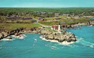 Vintage Postcard Aerial View Southeast Shores Portland Headlight Maine ME