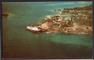 Ontario MANITOULIN ISLAND Aerial S.S. NORISLE and South Bay Mouth - Chrome