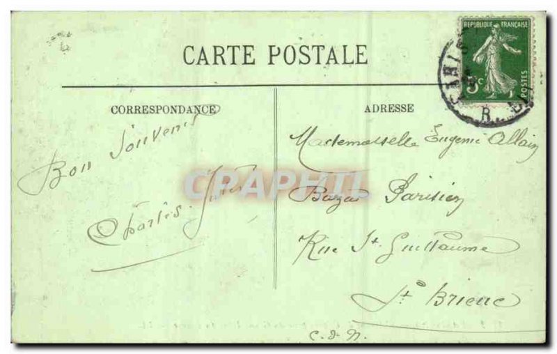 Paris Old Postcard Avenue of & # 39opera taking the grand hotel du Louvre